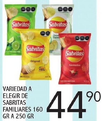 Alsuper Variedad a Elegir de Sabritas Familiares 160g a 250g oferta