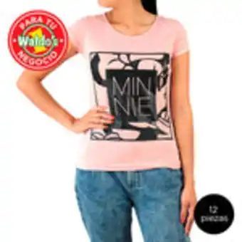 Mayoreo playera disney de minnie mouse, color durazno (12 piezas)