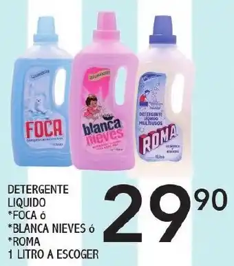 Alsuper Detergente Liquido Foca ó Blanca Nieves ó Roma 1L a Escoger oferta