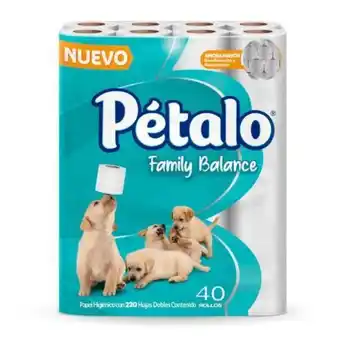 Sam's Club Papel higiénico petalo family balance 40 rollos oferta