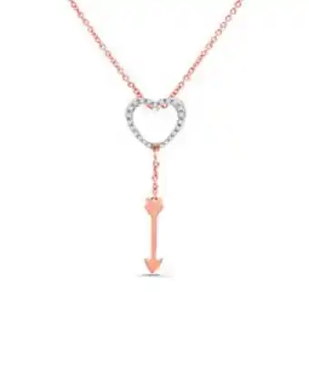 Joyerías Bizzarro Dije de oro rosa 14k con cadena con 7 pts de diamante oferta