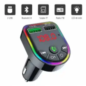 Transmisor fm bluetooth 5.0 auto manos libres cargador 2 usb
