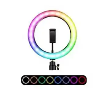 El Bodegón Aro de luz led 26 cm con tripie de 1.7 m gadgets&fun con luz blanca y luces rgb oferta