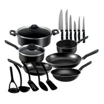 El Bodegón Batería de cocina 19 piezas ekco classic negra hecha de aluminio oferta