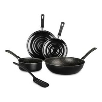 El Bodegón Batería de cocina hecha de aluminio deleite 5 piezas color negro oferta