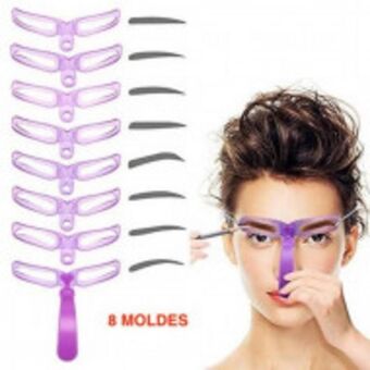 Plantillas moldear cejas reutilizables ocho diferentes