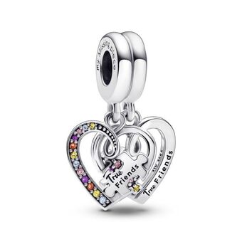 Pandora Charm colgante corazones de amistad separables con pieza de rompecabezas pandora plata esterlina oferta