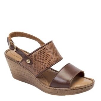 Sandalia de plataforma casual en piel