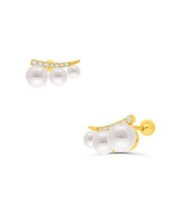 Joyerías Bizzarro Aretes de oro, zirconias y perlas oferta