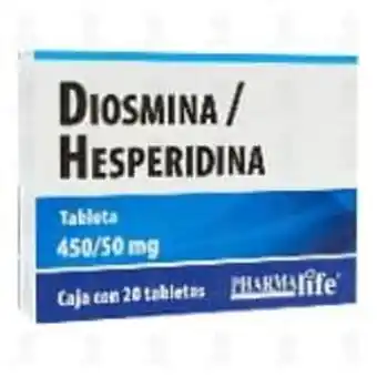 Farmacias Guadalajara Pharmalife  diosmina/hesperidina 450mg/50mg 20 tabletas oferta