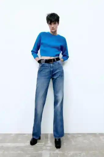 ZARA Jersey cropped punto perlado oferta
