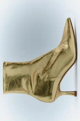 ZARA Botín piel metalizado oferta