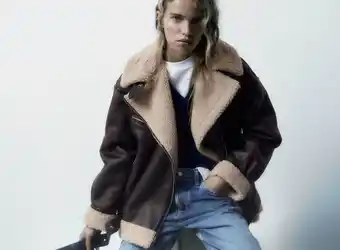 ZARA Cazadora larga doble faz cinturón oferta