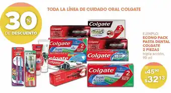 Econo pack pasta dental colgate 2 piezas triple acción 90ml