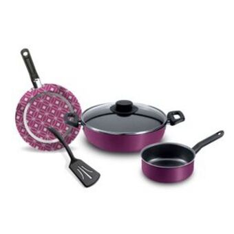 El Bodegón Batería de cocina ekco photopaint habana de 5 piezas hecha de aluminio color morado con antiadhrente duraflon® oferta
