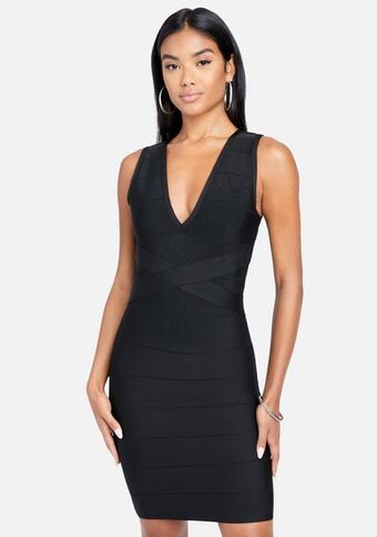 Bebe Double v mini bandage dress oferta
