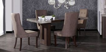 Muebles Dico Comedor rectangular luxor 180 cm con 4 sillas café oferta