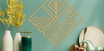 Muebles Dico Set de 4 figuras decorativas para pared rombos dorado oferta