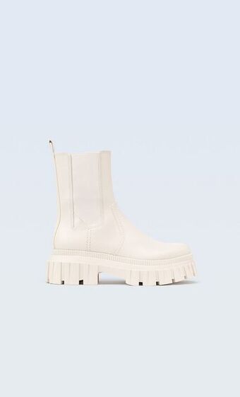 Stradivarius Botines planos elásticos suela track oferta