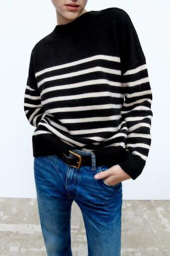 ZARA Jersey punto rayas oferta