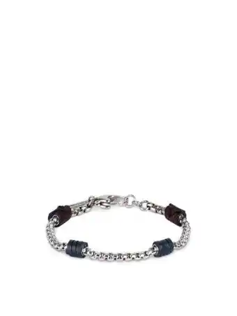 Cuadra Pulsera de cadena con piel genuina de lizard. oferta
