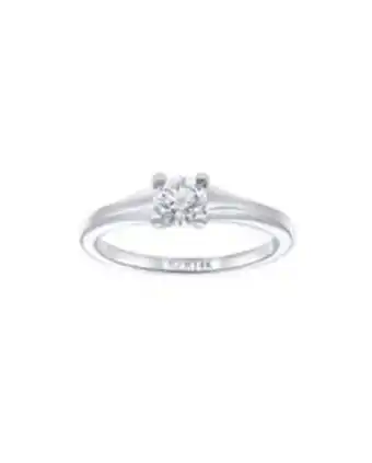 Anillo de compromiso solitario de oro blanco 14k con 50pts de diamante (si) (h)