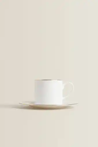 ZARA Taza de té con plato bone china filo oferta