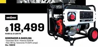 Sodimac Homecenter Generador a gasolina 5500 w oferta