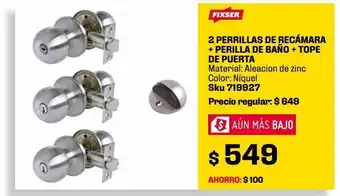 Sodimac Homecenter Combo fixser 2 perillas alcoba oferta
