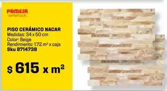 Sodimac Homecenter Piso cerámico hm gales nacar 34x50 oferta