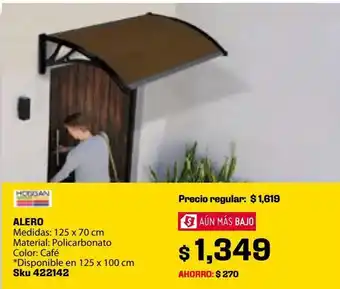 Sodimac Homecenter Alero policarbonato café 125x70 oferta