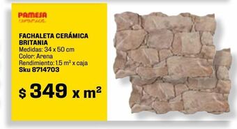 Sodimac Homecenter Fachaleta britania arena 34x50 1,50 oferta