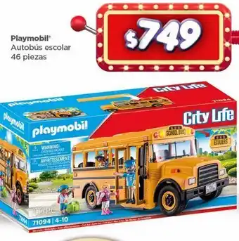 Bodega Aurrerá Playmobil autobús escolar 46 piezas oferta
