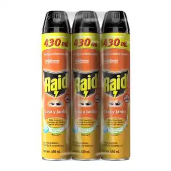 Sam's Club Raid casa & jardin 3 pzas de 430 ml c/u oferta