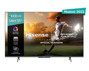 Pantalla uled hisense 55" ultra hd 4k smart tv 55u6h