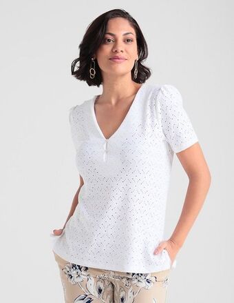 Suburbia Blusa casual la mode manga corta para mujer oferta