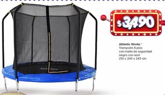 Bodega Aurrerá Athletic works trampolín 8 pies con malla de seguridad negro con azul oferta