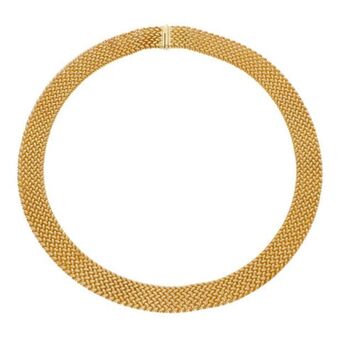 Nacional Monte de Piedad Gargantilla eslabón tejido en oro amarillo 18 kilates. oferta