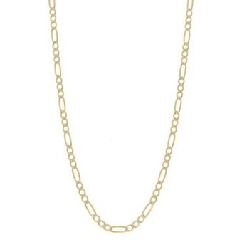 Nacional Monte de Piedad Collar de tres eslabones por uno platinados en oro amarillo 14 kilates. oferta