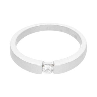 Nacional Monte de Piedad Anillo solitario con diamante en oro blanco 14 kilates. oferta