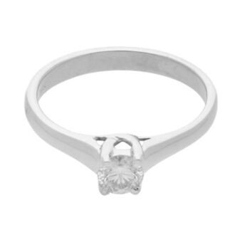 Nacional Monte de Piedad Anillo solitario con diamante en oro blanco 14 kilates. oferta