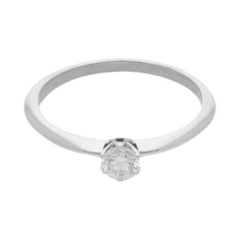 Nacional Monte de Piedad Anillo solitario con diamante en oro blanco 14 kilates. oferta
