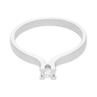 Nacional Monte de Piedad Anillo solitario con diamante en oro blanco 14 kilates. oferta