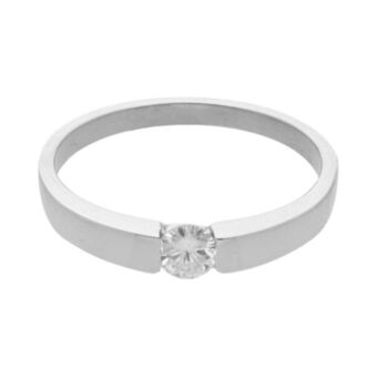Nacional Monte de Piedad Anillo solitario con diamante en oro blanco 14 kilates. oferta