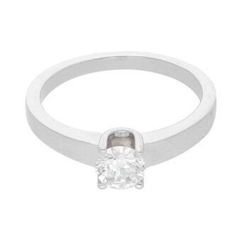Nacional Monte de Piedad Anillo solitario con diamante en oro blanco 14 kilates. oferta