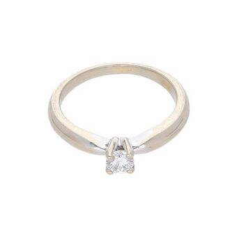 Nacional Monte de Piedad Anillo solitario con diamante en oro blanco 14 kilates. oferta