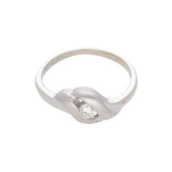 Nacional Monte de Piedad Anillo solitario con diamante en oro blanco 14 kilates. oferta