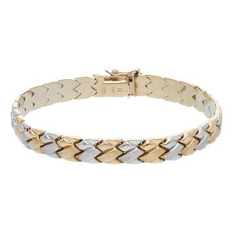 Nacional Monte de Piedad Pulsera eslabón articulado en oro dos tonos 14 kilates. oferta