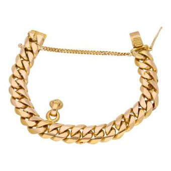 Nacional Monte de Piedad Pulsera eslabón barbado en oro amarillo 18 kilates. oferta