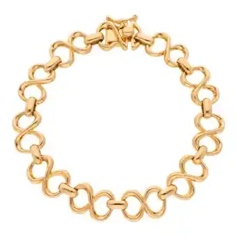 Nacional Monte de Piedad Pulsera eslabón cruzado combinado firma tane en oro amarillo 18 kilates. oferta